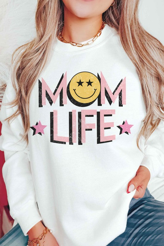 HAPPY FACE MOM LIFE Graphic Sweatshirt