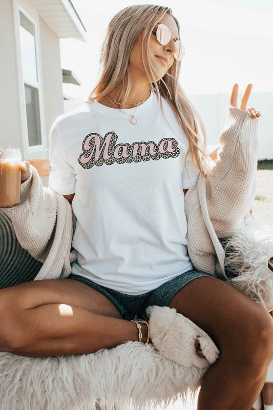 LEOPARD MAMA GRAPHIC T-SHIRT