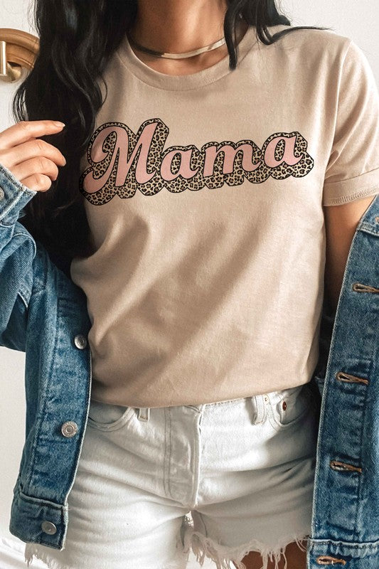 LEOPARD MAMA GRAPHIC T-SHIRT