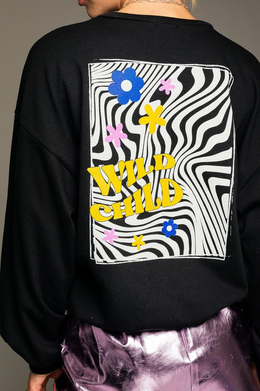 Wild Child Oversized Graphic Pullover