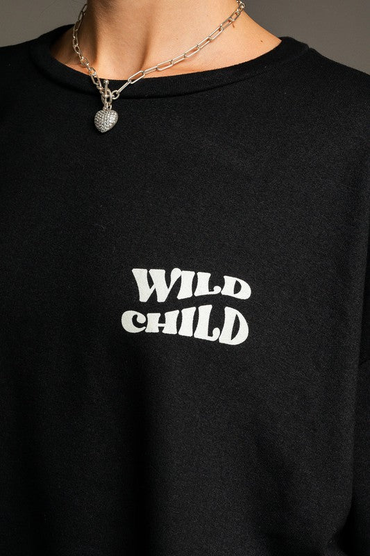 Wild Child Oversized Graphic Pullover