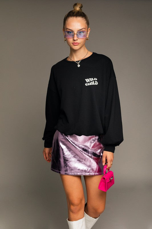 Wild Child Oversized Graphic Pullover