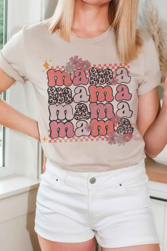 LEOPARD FLORAL MAMA GRAPHIC TEE