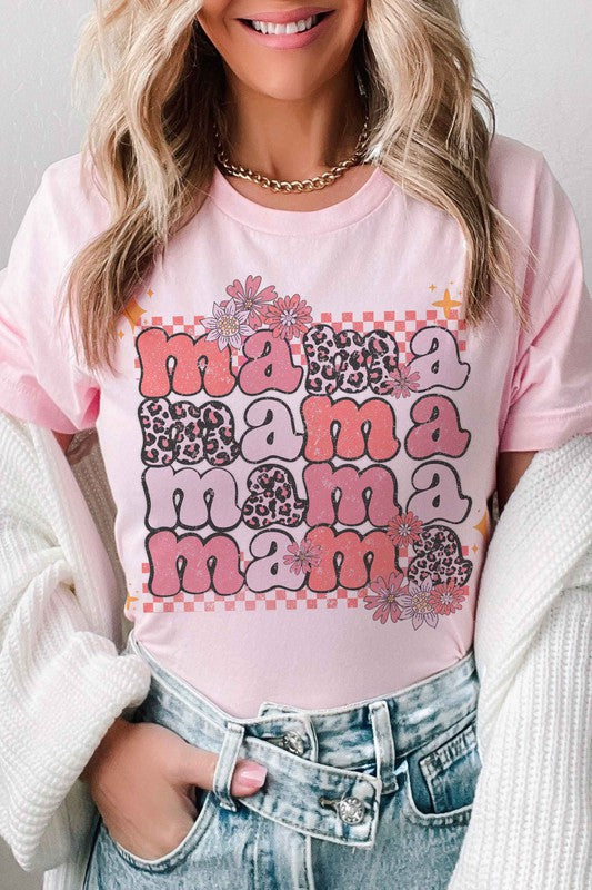 LEOPARD FLORAL MAMA GRAPHIC TEE