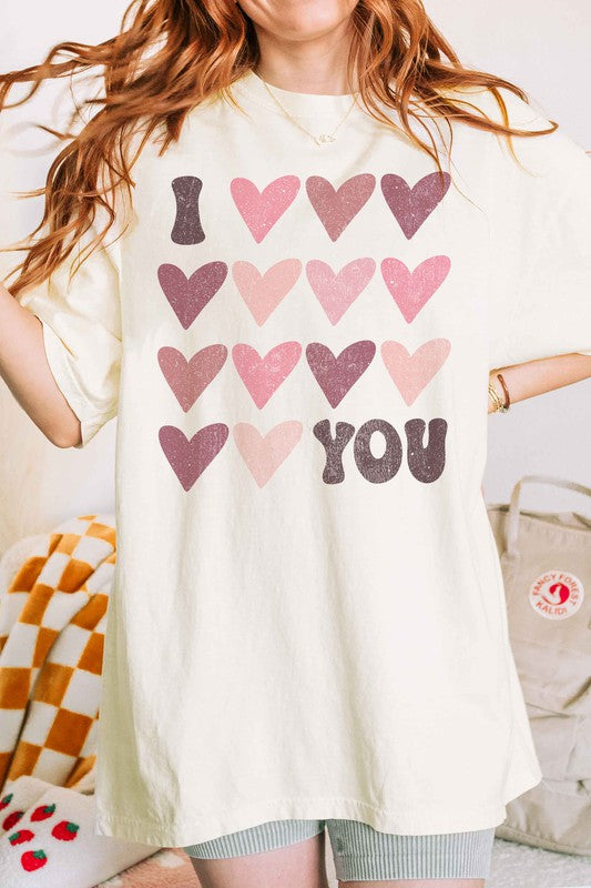 I LOVE YOU VALENTINE OVERSIZED GRAPHIC TEE