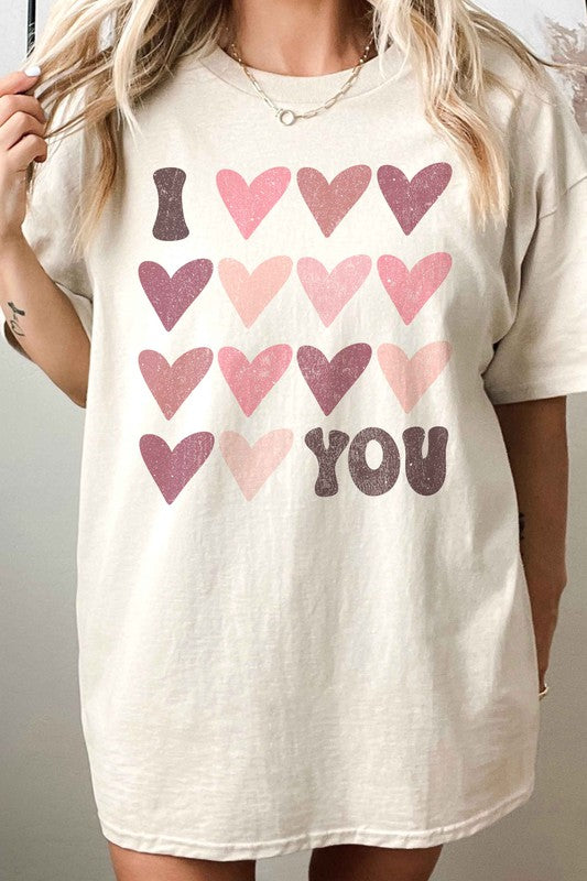 I LOVE YOU VALENTINE OVERSIZED GRAPHIC TEE