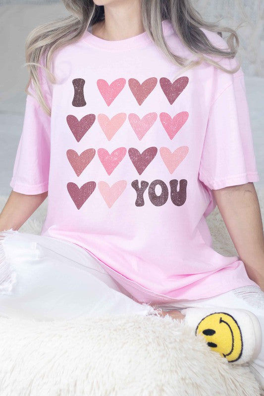 I LOVE YOU VALENTINE OVERSIZED GRAPHIC TEE