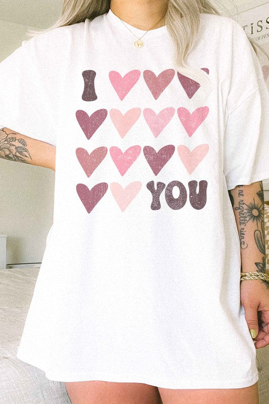 I LOVE YOU VALENTINE OVERSIZED GRAPHIC TEE