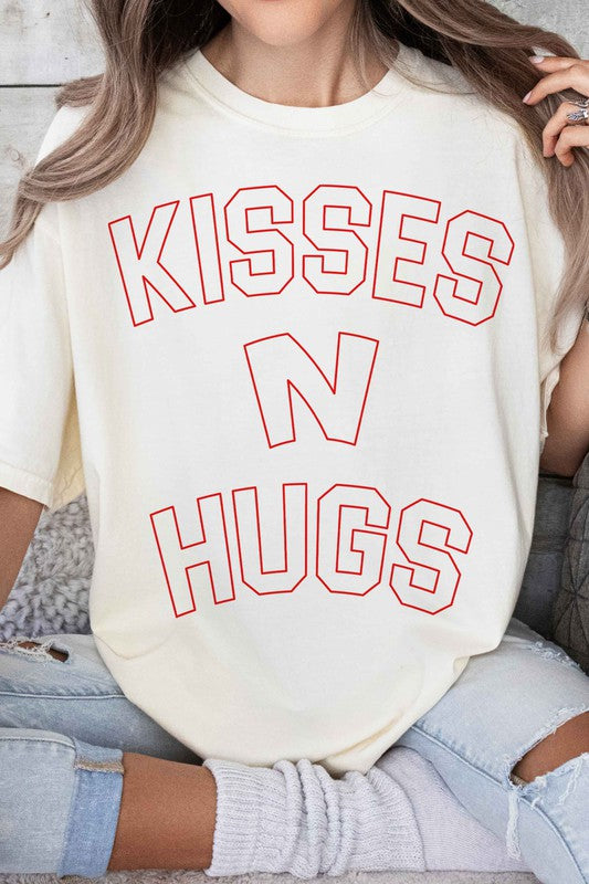 KISSES AND HUGS VALENTINES GRAPHIC TEE