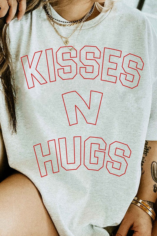 KISSES AND HUGS VALENTINES GRAPHIC TEE