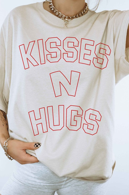 KISSES AND HUGS VALENTINES GRAPHIC TEE