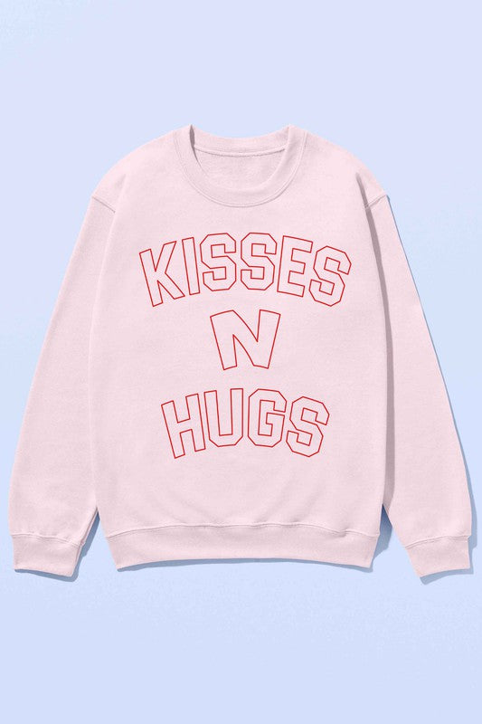 KISSES AND HUGS VALENTINES OVERSIZED SWEATSHIRT