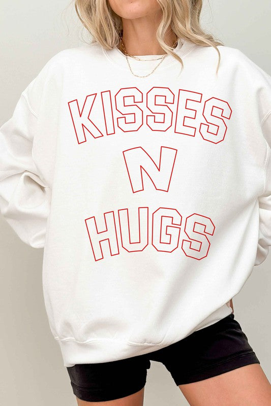 KISSES AND HUGS VALENTINES OVERSIZED SWEATSHIRT