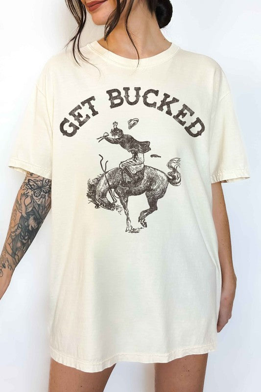 GET BUCKED WESTERN COUNTRY OVERSIZED GRAPHIC TEE