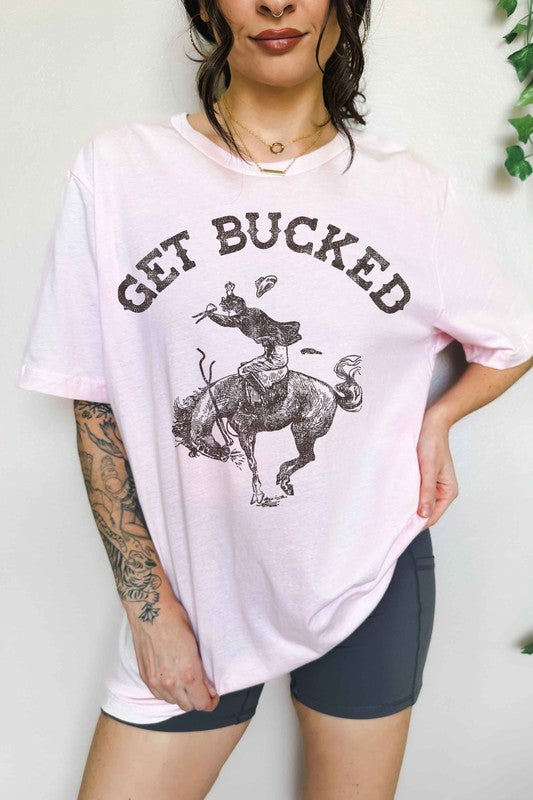 GET BUCKED WESTERN COUNTRY OVERSIZED GRAPHIC TEE