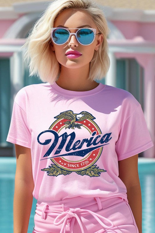 Merica 1776 American Eagle Beer Graphic T Shirts
