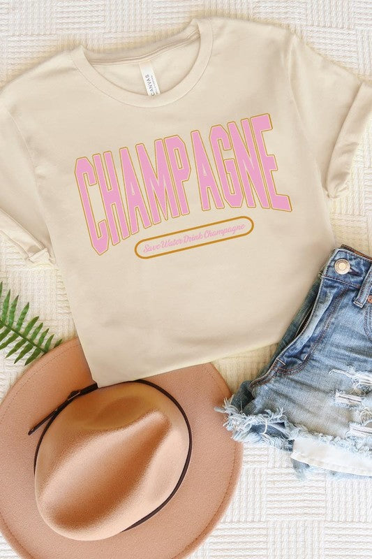 Champagne Summer Drink Graphic T Shirts