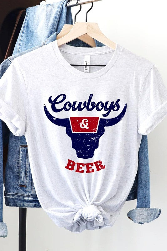 Cowboys & Beer Graphic T Shirts