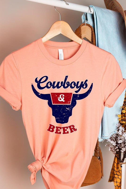 Cowboys & Beer Graphic T Shirts