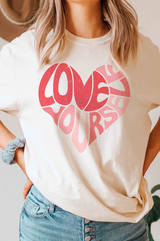 LOVE YOURSELF HEART Graphic T-Shirt