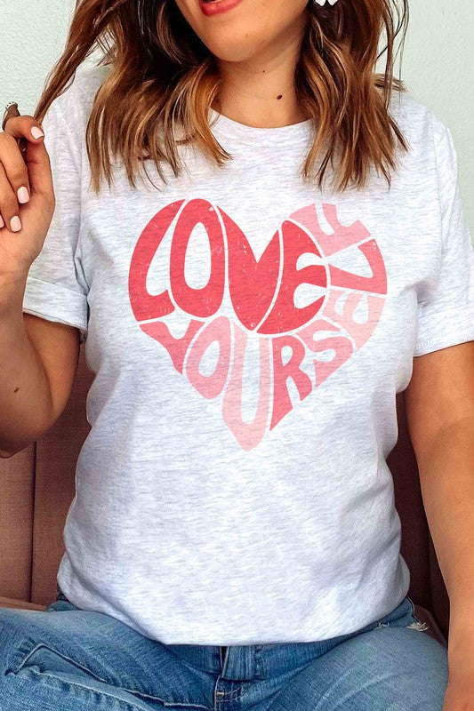 LOVE YOURSELF HEART Graphic T-Shirt