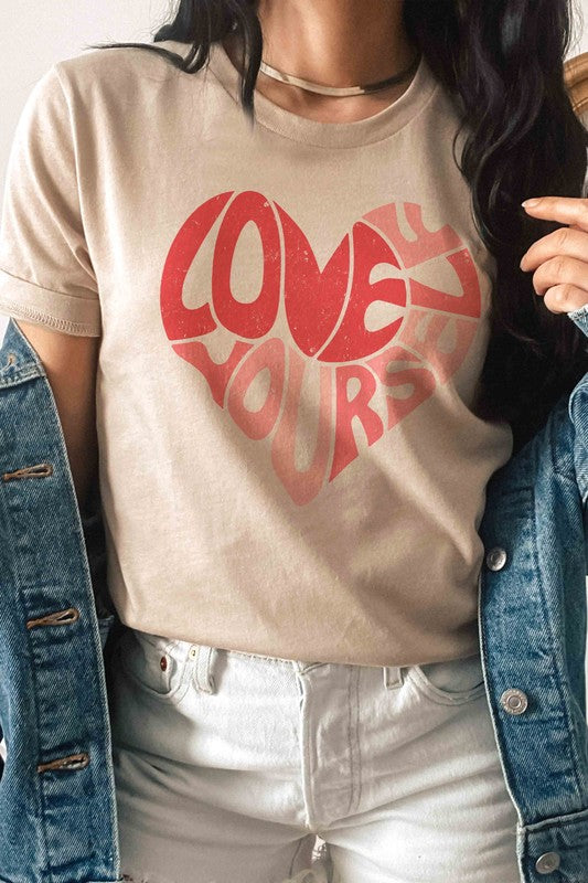 LOVE YOURSELF HEART Graphic T-Shirt