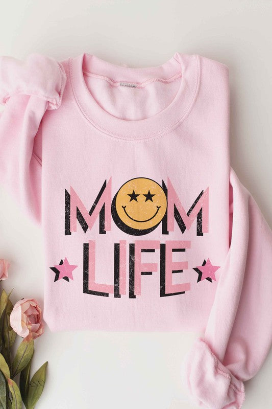 HAPPY FACE MOM LIFE Graphic Sweatshirt