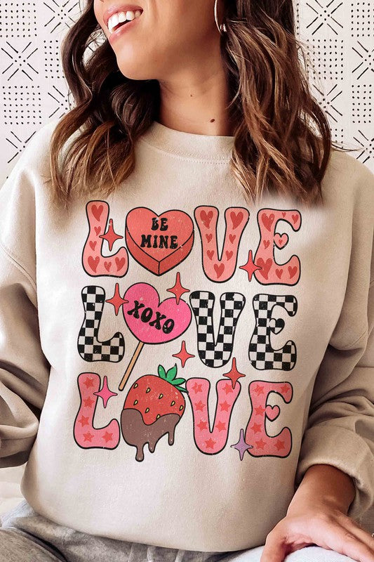 LOVE STACKED CANDIES Graphic Sweatshirt