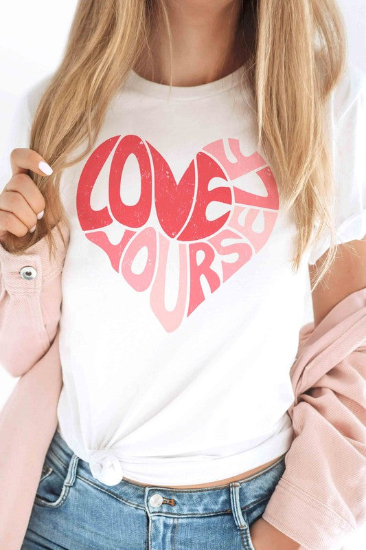 LOVE YOURSELF HEART Graphic T-Shirt