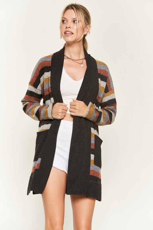 Daisy Multi Color Strip Cardigan