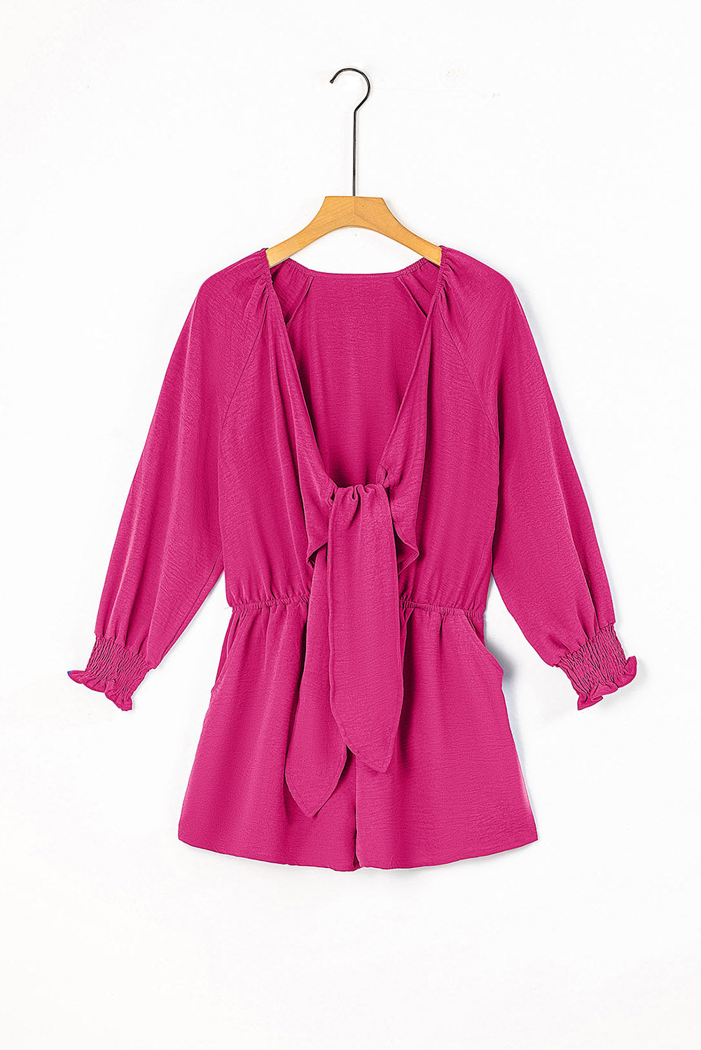 Tied Flounce Sleeve Plunge Romper