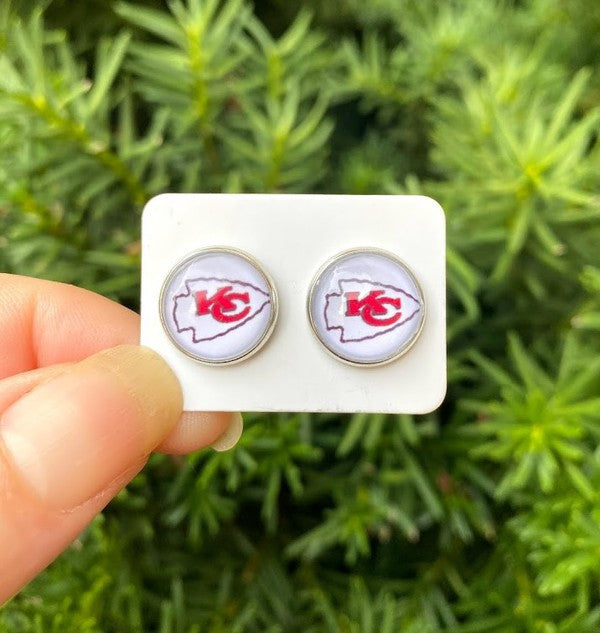 KC Chiefs Stud Earrings Pair