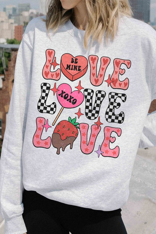 LOVE STACKED CANDIES Graphic Sweatshirt