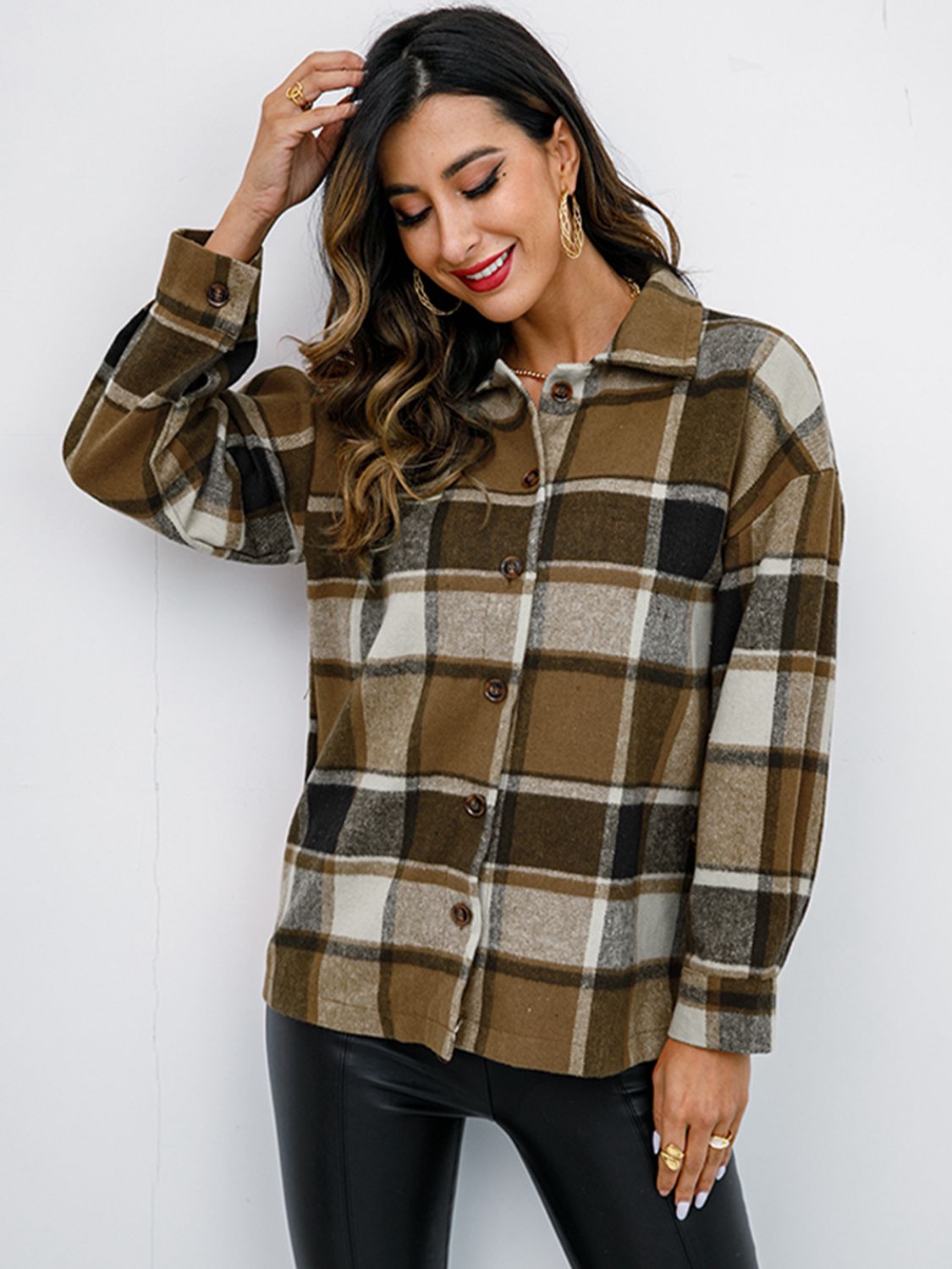 Pumpkin Patch Plaid Button-Down Jacket