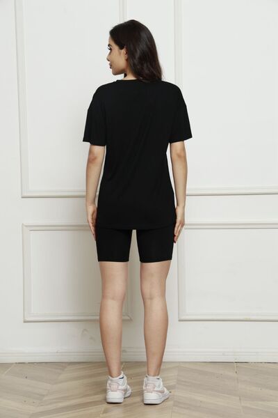 Round Neck Short Sleeve T-Shirt and Shorts Set