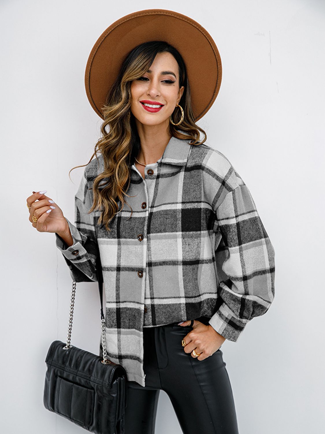 Pumpkin Patch Plaid Button-Down Jacket