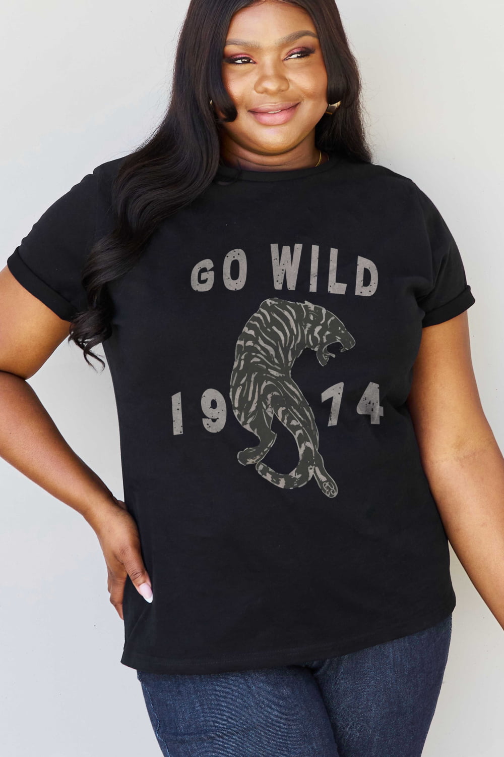 Simply Love Full Size GO WILD 1974 Graphic Cotton Tee