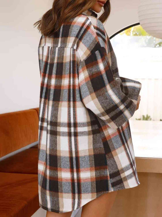 Plaid Lantern Sleeve Shirt