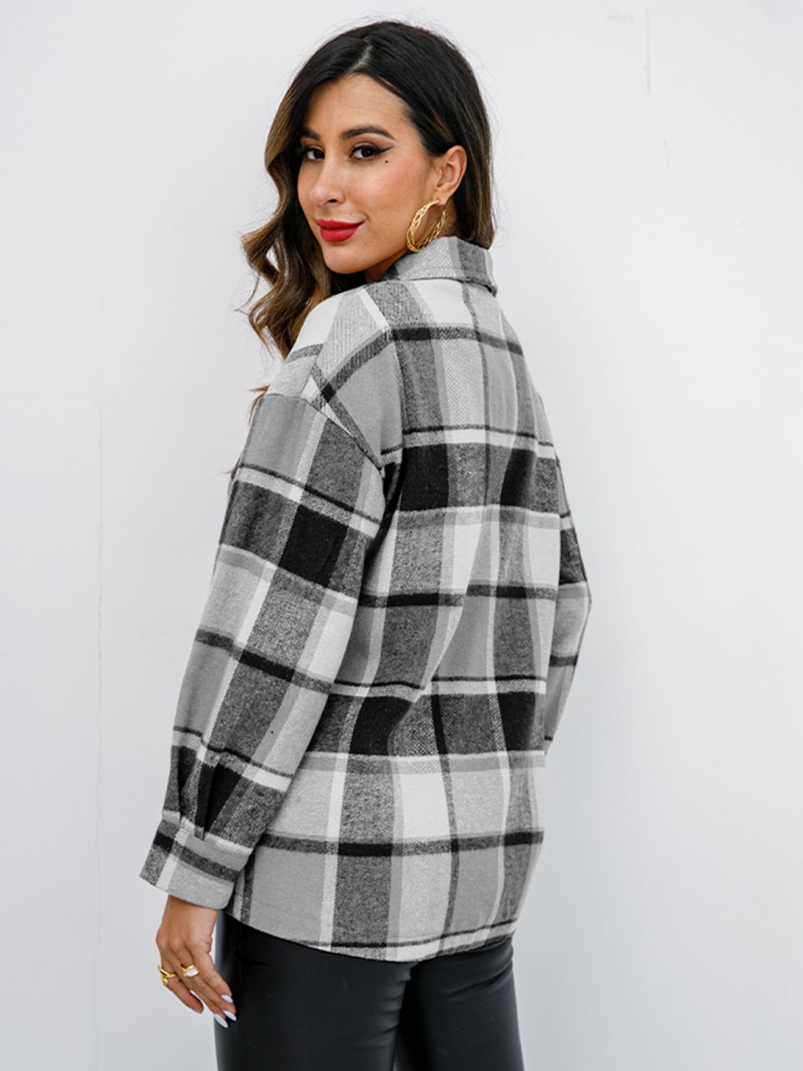 Pumpkin Patch Plaid Button-Down Jacket