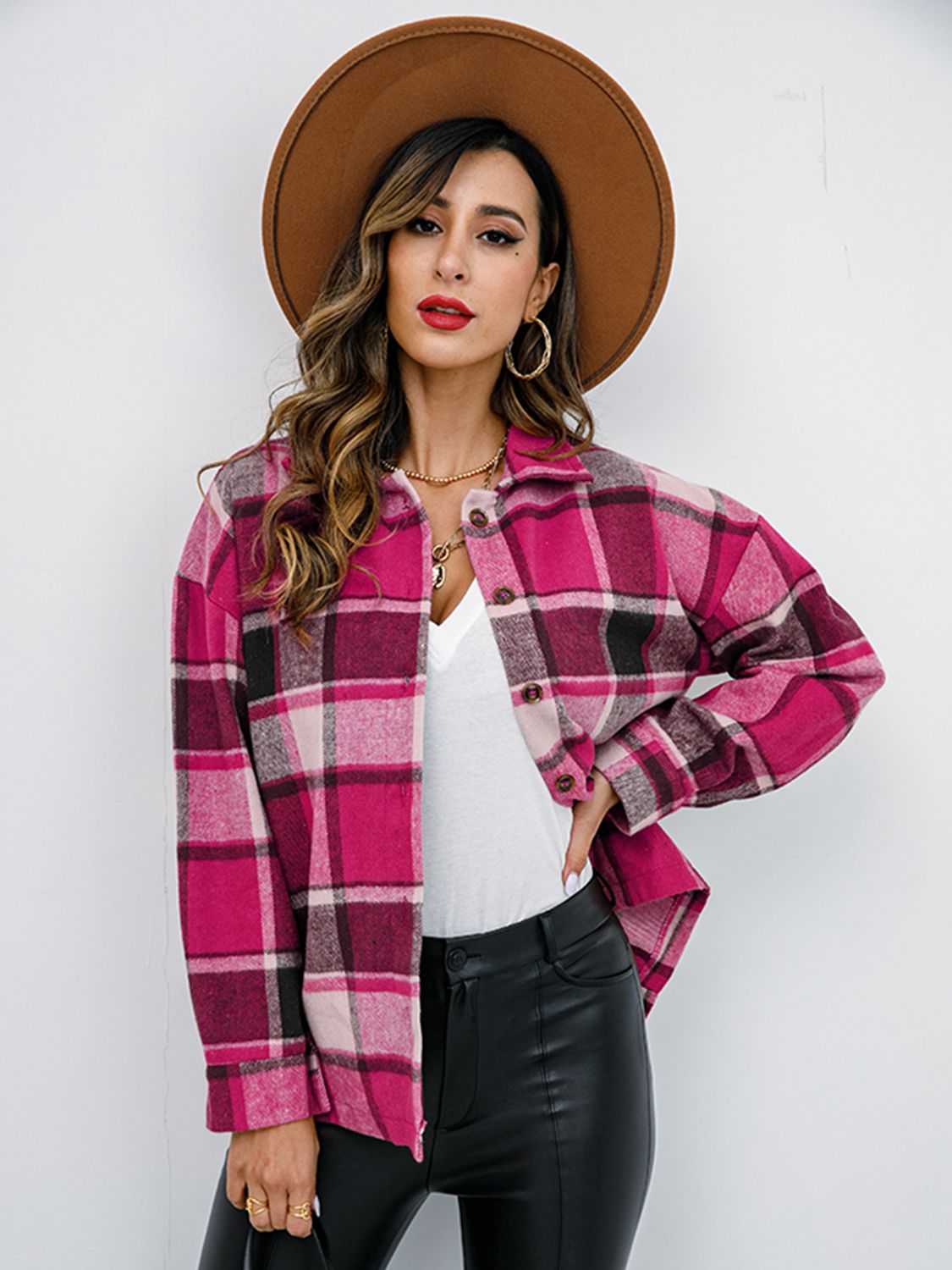 Pumpkin Patch Plaid Button-Down Jacket