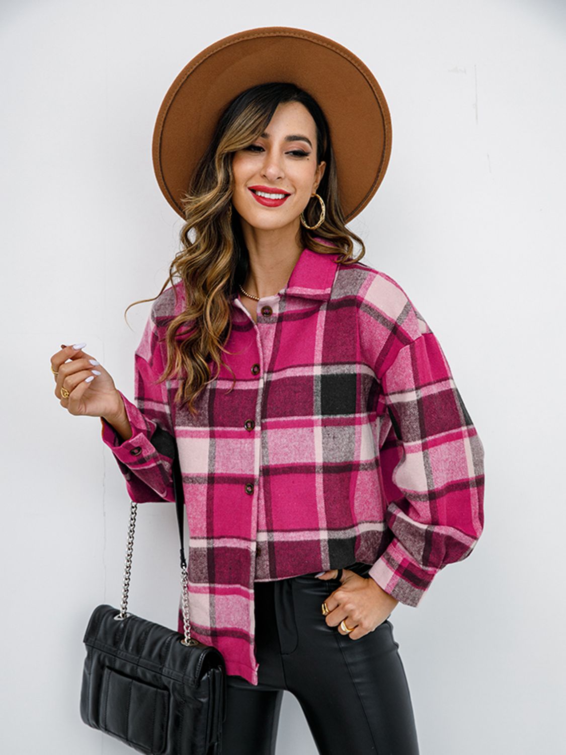 Pumpkin Patch Plaid Button-Down Jacket