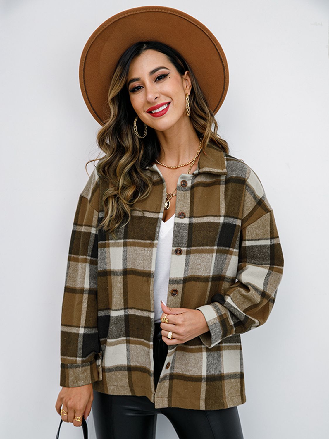 Pumpkin Patch Plaid Button-Down Jacket