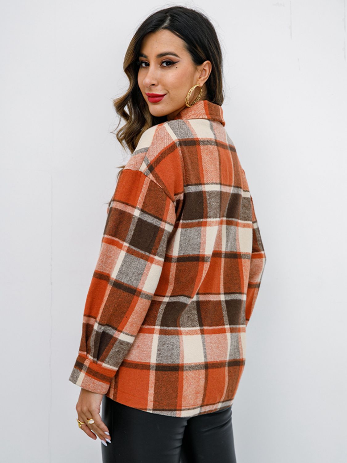 Pumpkin Patch Plaid Button-Down Jacket