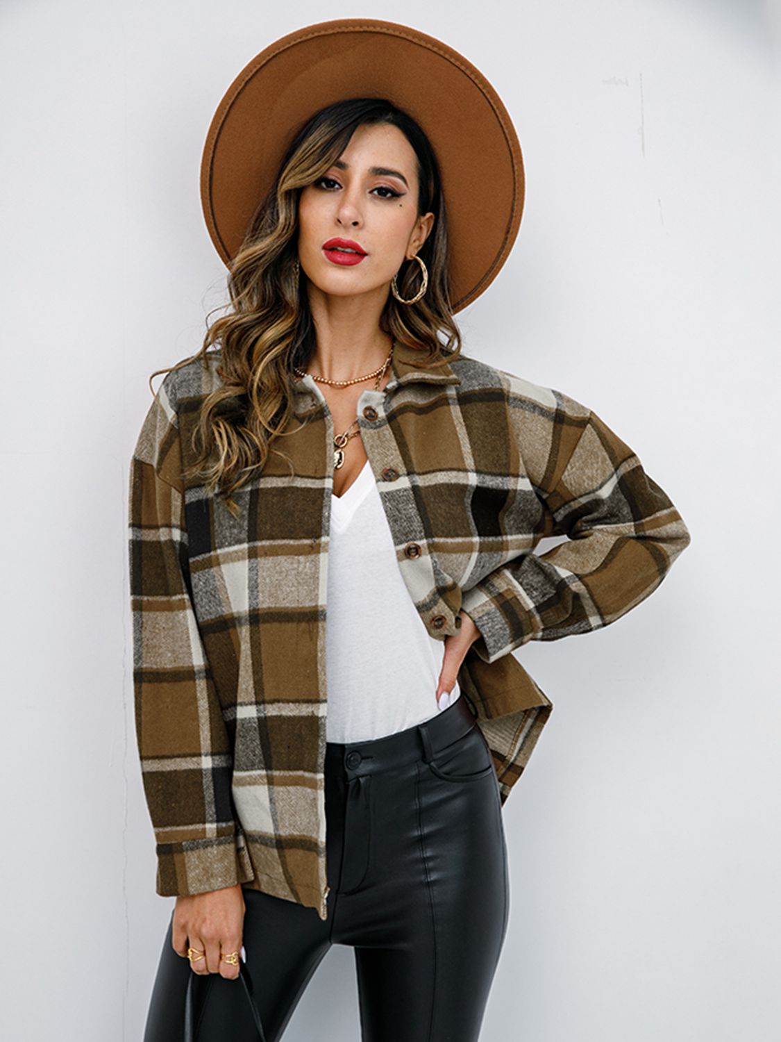 Pumpkin Patch Plaid Button-Down Jacket