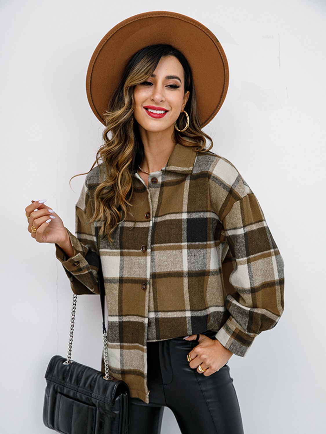 Pumpkin Patch Plaid Button-Down Jacket