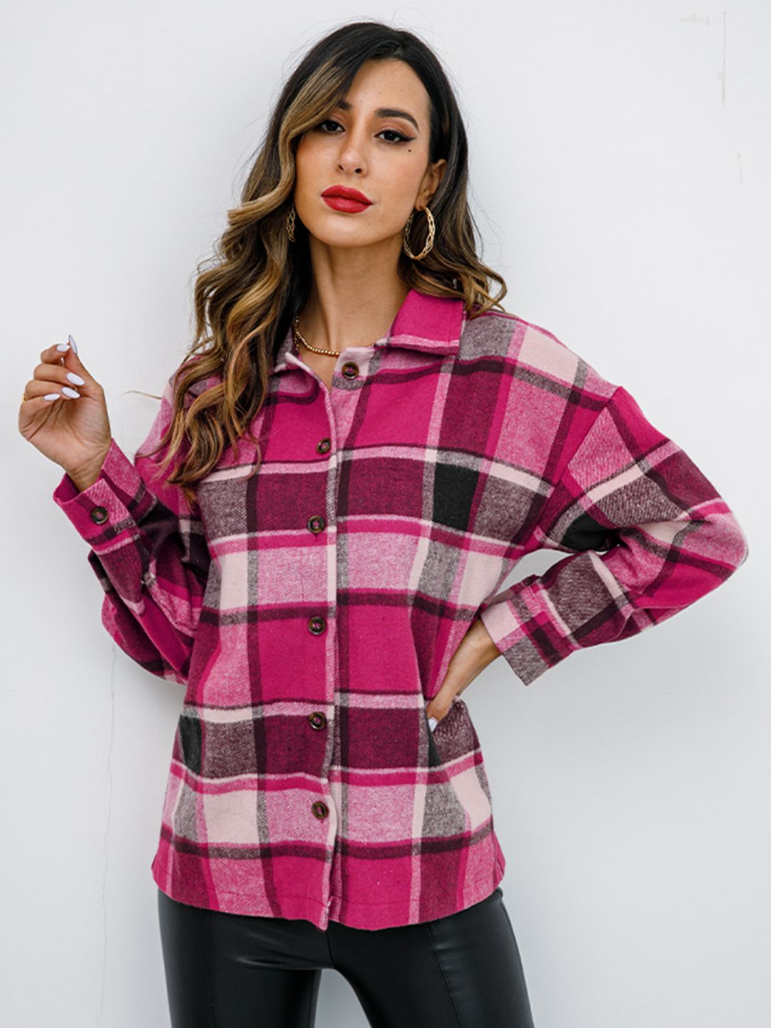 Pumpkin Patch Plaid Button-Down Jacket